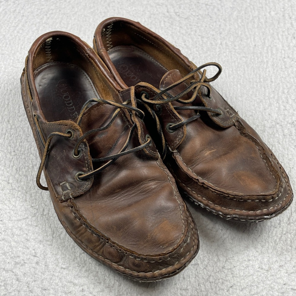 Quoddy Boat Shoes Mens Size 11.5 Brown Leather Handsewn Moccasin Loafers Casual